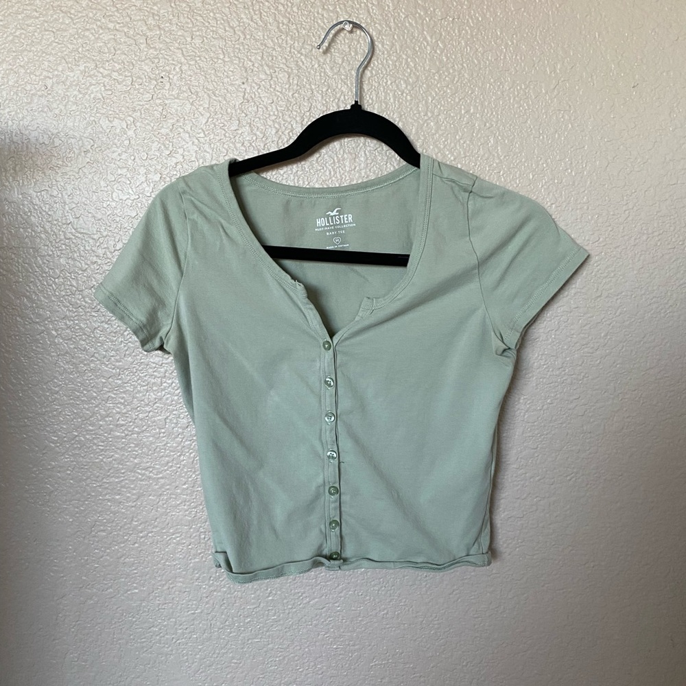 Sage green crop top